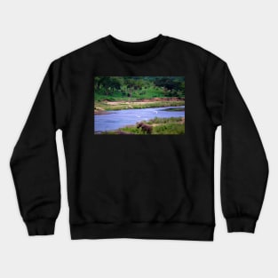 Elephant on the Crocodile River 3 Crewneck Sweatshirt